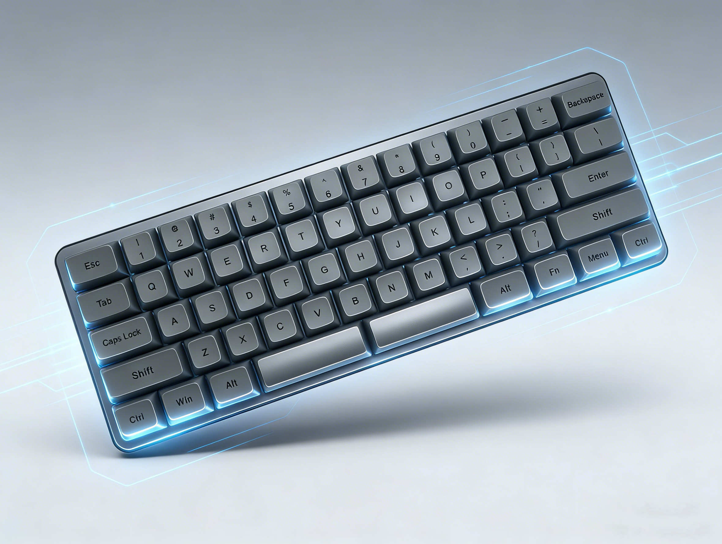 0.01 Z62 Dark Grey Dye Sub White LED 60% Dye Sub PBT Mechanical Keyboard