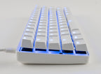 Vortex New POK3R White Aluminum 60% Blue LED Double Shot PBT Mechanical Keyboard