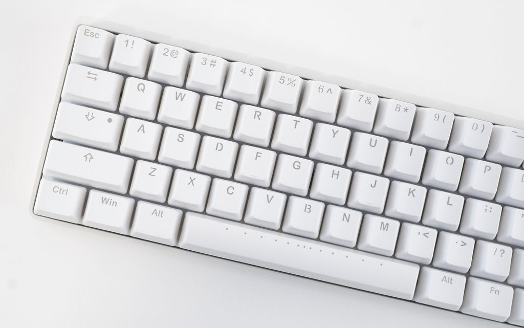 Vortex New POK3R White Aluminum 60% Blue LED Double Shot PBT Mechanical Keyboard