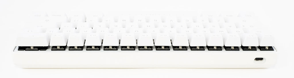 Vortex New POK3R White Aluminum 60% Blue LED Double Shot PBT Mechanical Keyboard