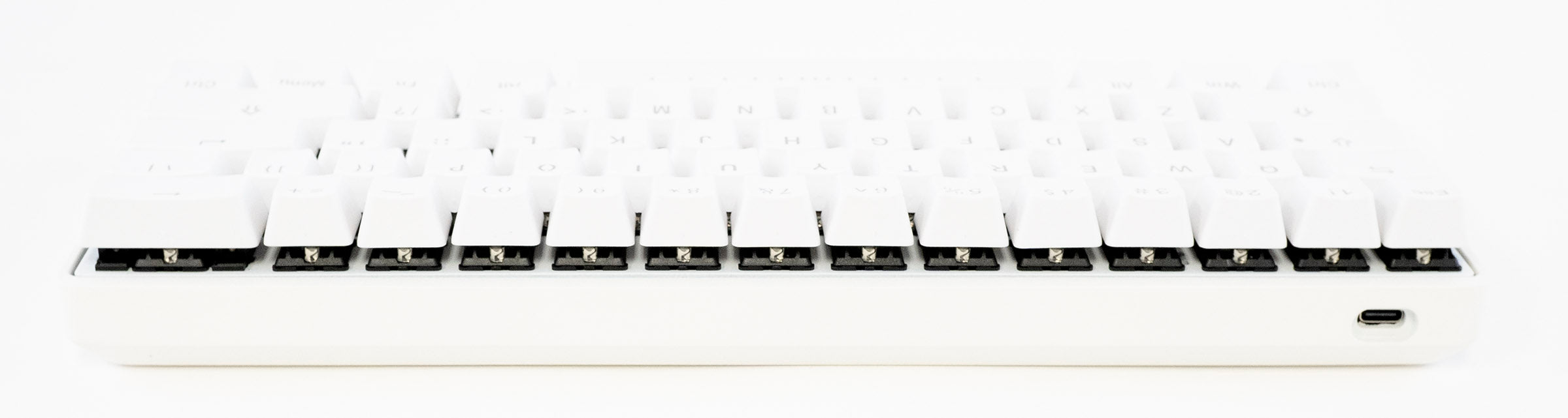 Vortex New POK3R White Aluminum 60% Blue LED Double Shot PBT Mechanical Keyboard