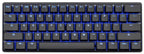 Vortex New POK3R Black Aluminum 60% Blue LED Double Shot PBT Mechanical Keyboard