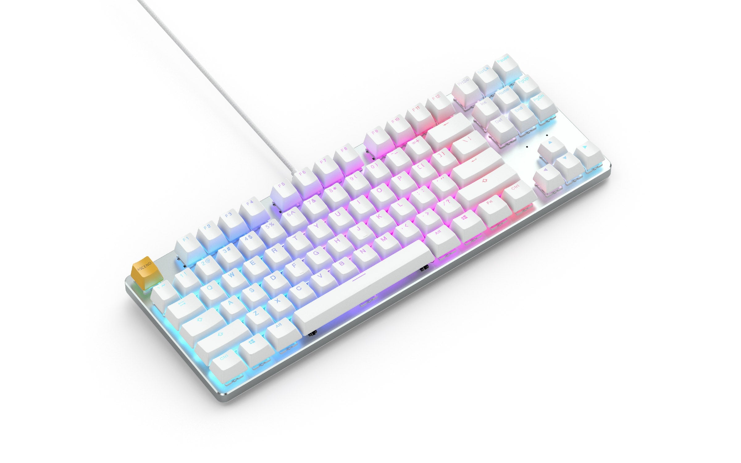 Glorious PC GMMK White Ice TKL RGB LED Double Shot ABS Mechanical Keyboard