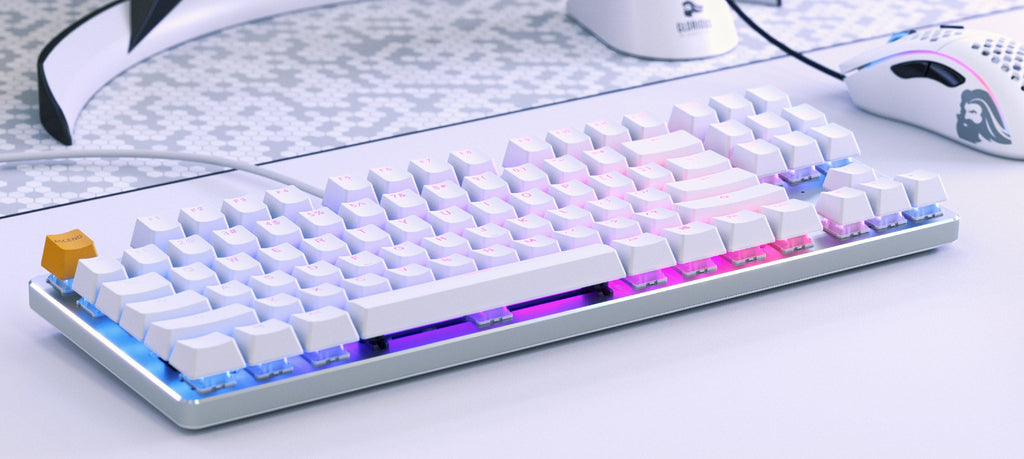 Glorious PC GMMK White Ice TKL RGB LED Double Shot ABS Mechanical Keyboard