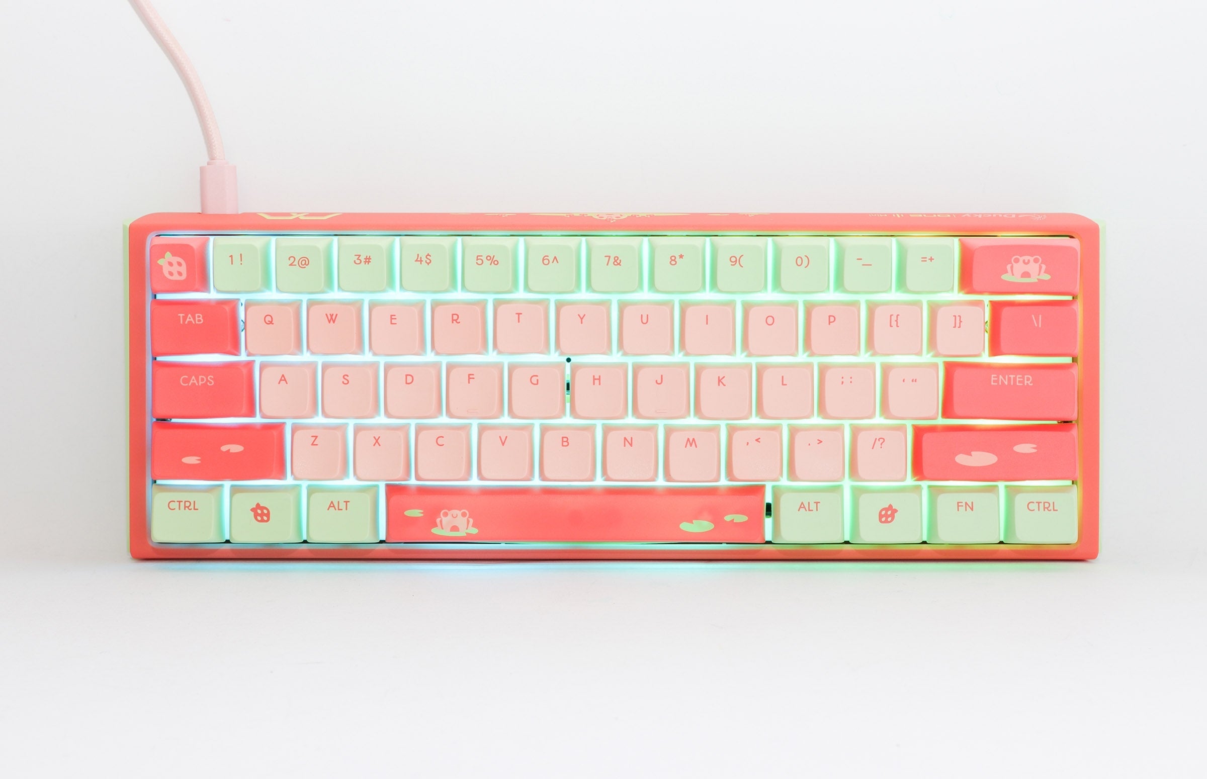 Ducky x MK Strawberry Frog One 3 Mini Hotswap 60% RGB Keyboard w/ Quack Mechanics
