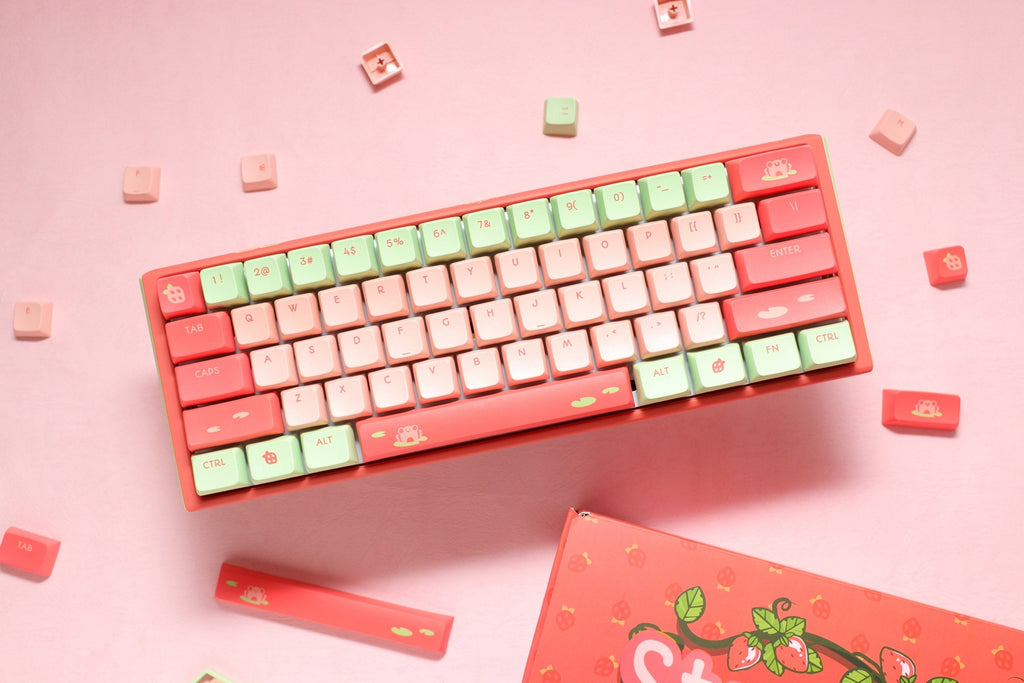 Ducky x MK Strawberry Frog One 3 Mini Hotswap 60% RGB Keyboard w/ Quack Mechanics