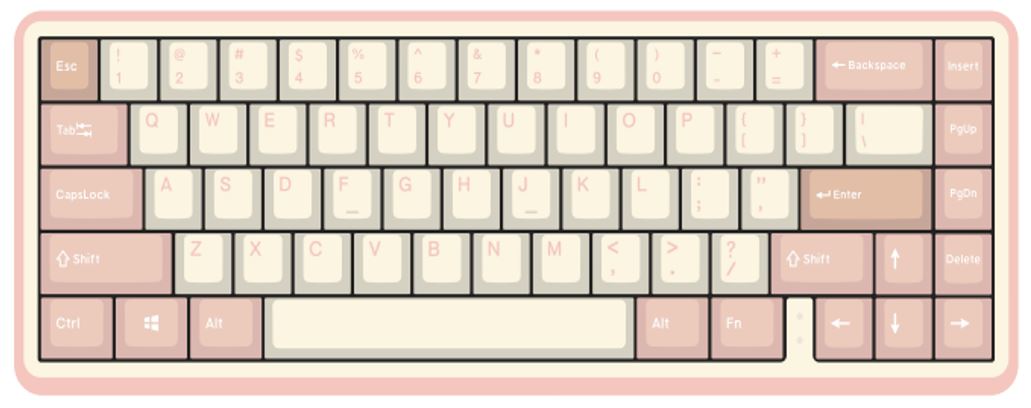 Varmilo Minilo VXH67 Mendozae 65% Wired Hotswap White LED Keyboard