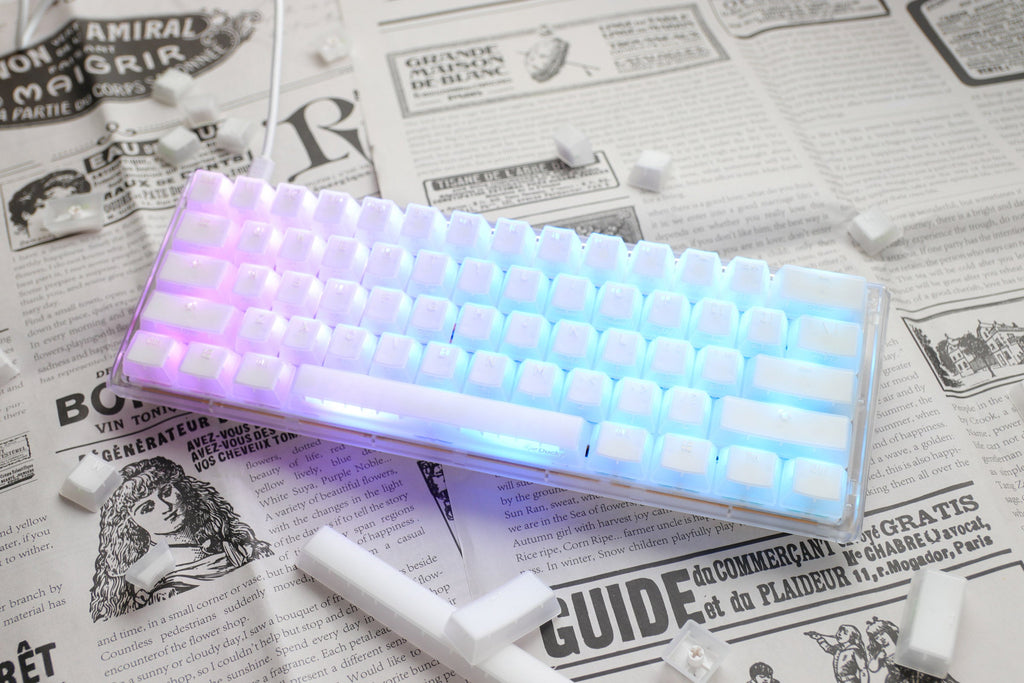 Ducky One 3 Mini Aura Clear White 60% Hotswap RGB LED Double Shot ABS Mechanical Keyboard