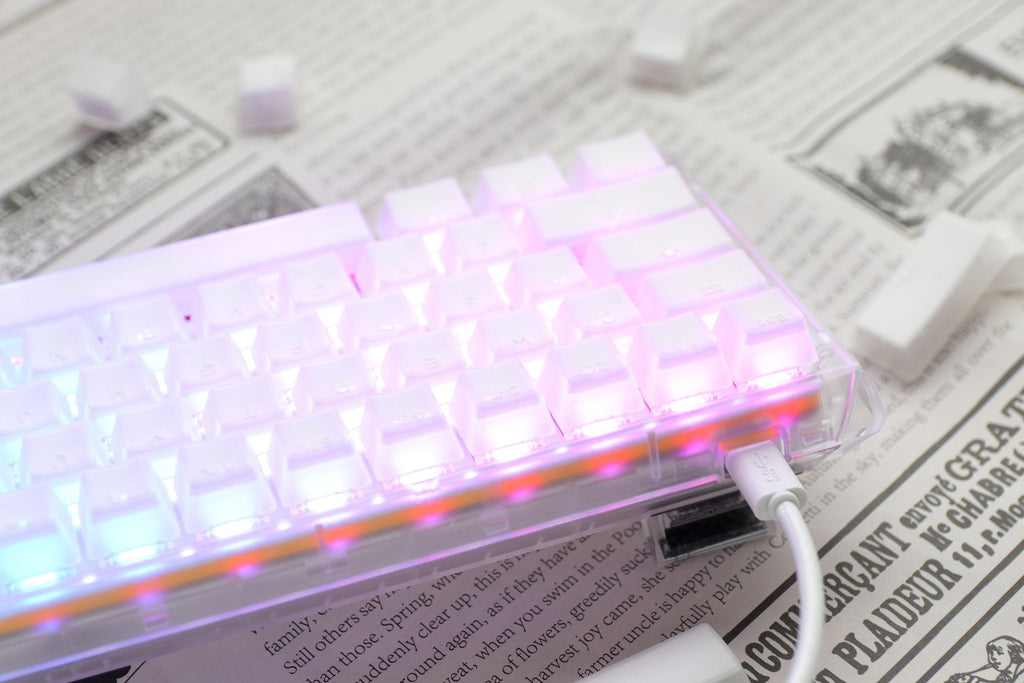 Ducky One 3 Mini Aura Clear White 60% Hotswap RGB LED Double Shot ABS Mechanical Keyboard