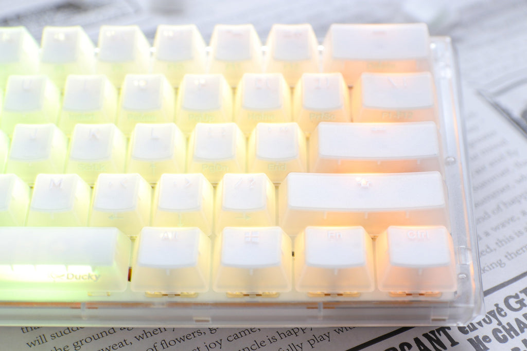 Ducky One 3 Mini Aura Clear White 60% Hotswap RGB LED Double Shot ABS Mechanical Keyboard