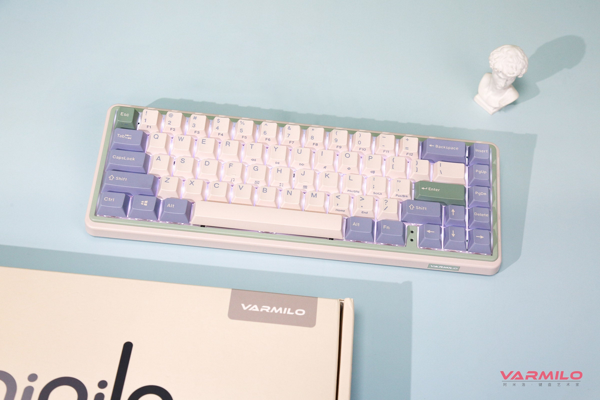 Varmilo Minilo VXT67 Eucalyptus 65% Hotswap Wireless RGB Mechanical Keyboard