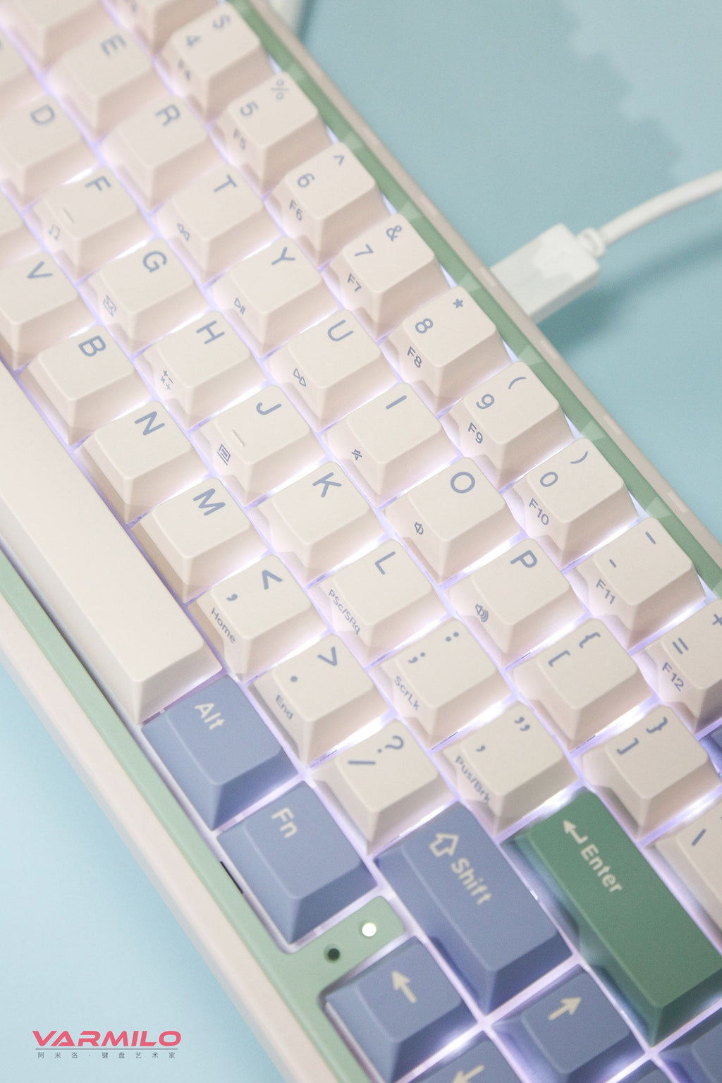 Varmilo Minilo VXT67 Eucalyptus 65% Hotswap Wireless RGB Mechanical Keyboard