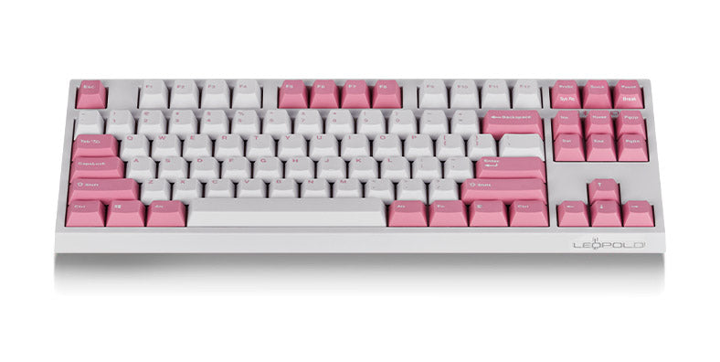Leopold FC750RBT White/Pink TKL Bluetooth PD Double Shot PBT Mechanical Keyboard