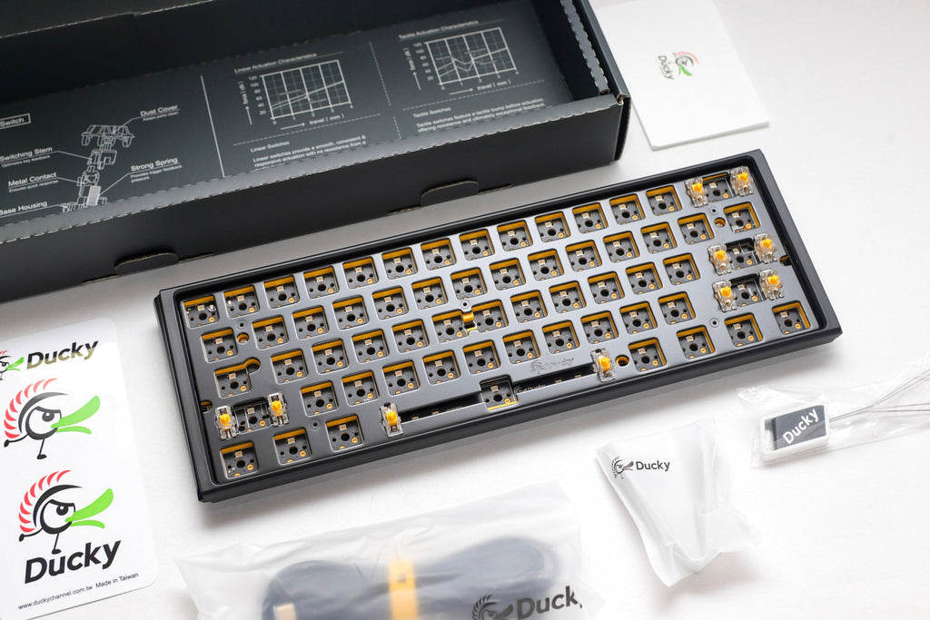 Ducky One 3 Mini Black Barebones 60% Hotswap RGB Mechanical Keyboard