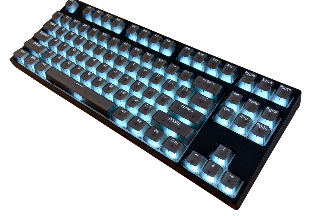 KBParadise V80 V2 Black Crystal TKL Hotswap White LED Double Shot Polycarbonate Mechanical Keyboard