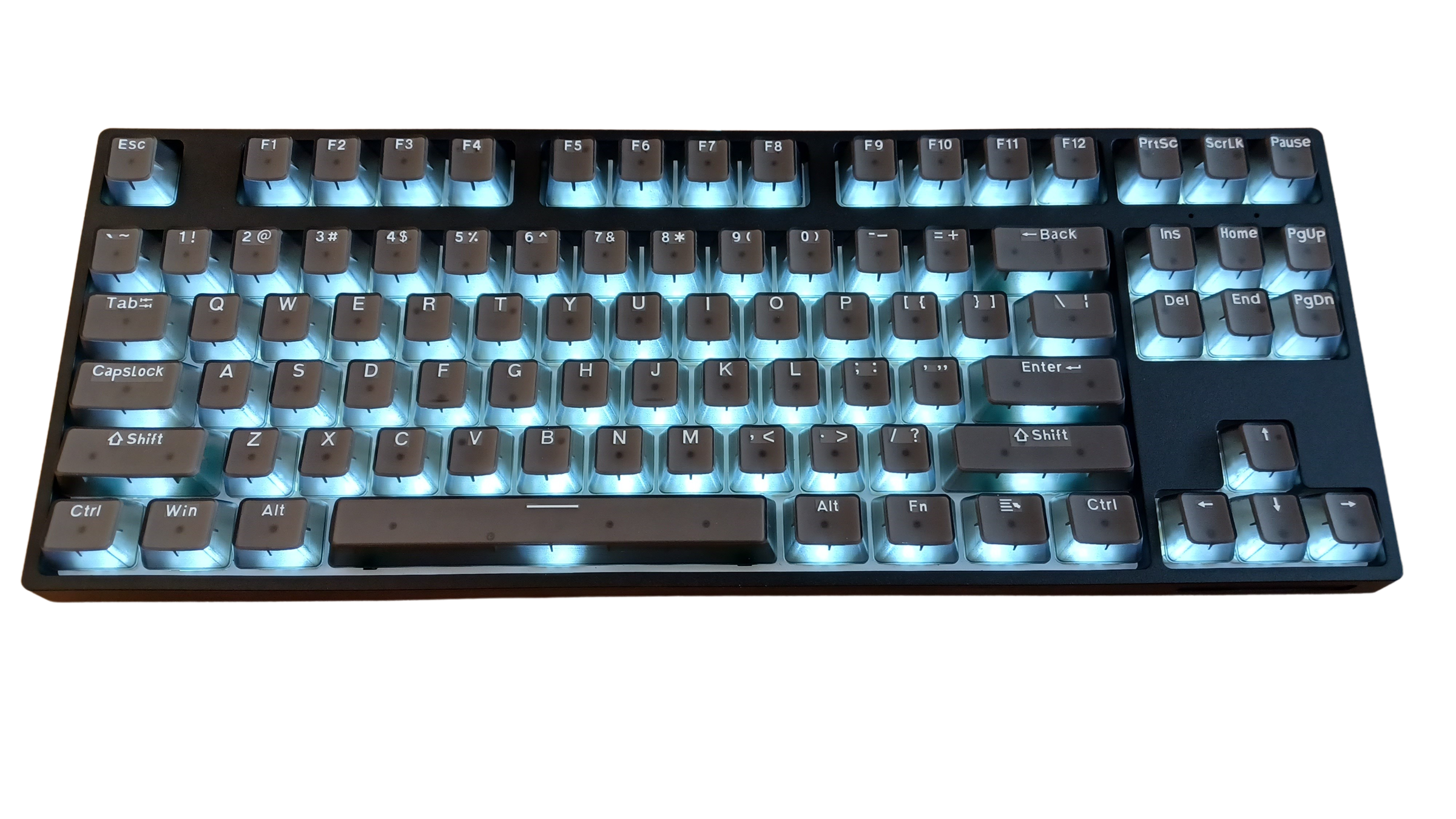 KBParadise V80 V2 Black Crystal TKL Hotswap White LED Double Shot Polycarbonate Mechanical Keyboard