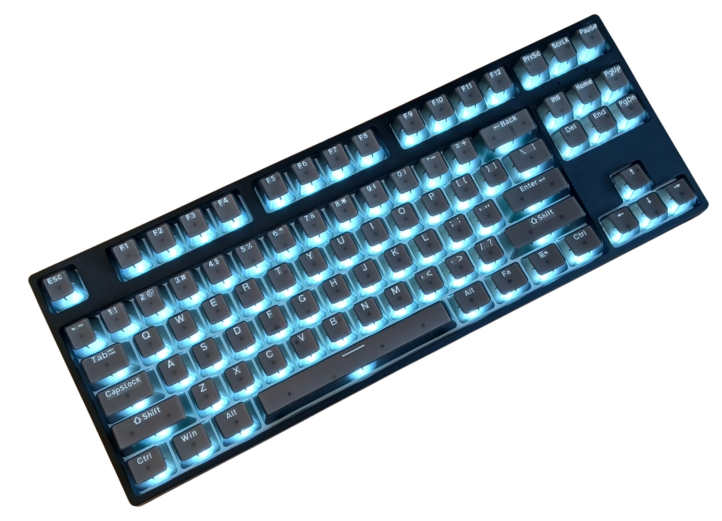 KBParadise V80 V2 Black Crystal TKL Hotswap White LED Double Shot Polycarbonate Mechanical Keyboard