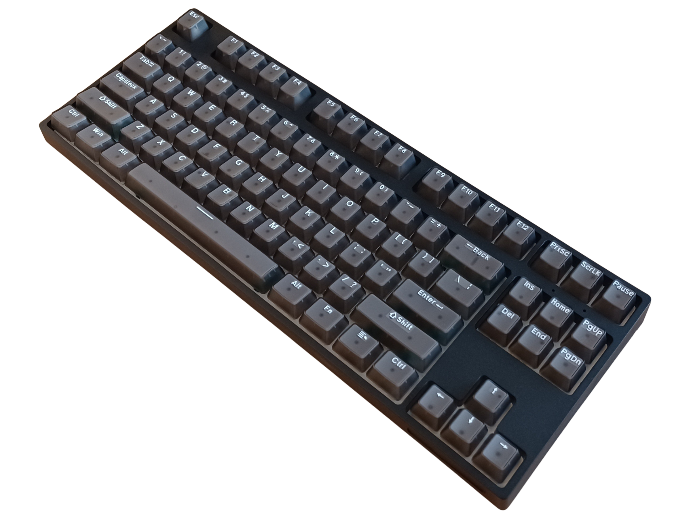 KBParadise V80 V2 Black Crystal TKL Hotswap White LED Double Shot Polycarbonate Mechanical Keyboard