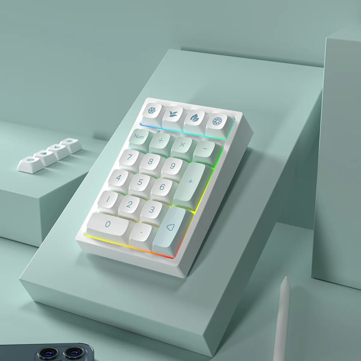 Yunzii YZ21 Mint Numpad Hotswap Bluetooth + 2.4 GHz. RGB Mechanical Keyboard