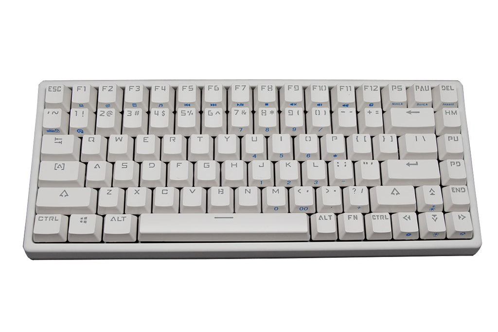 MK MK84 White Case Blue LED 75% Mechanical Keyboard