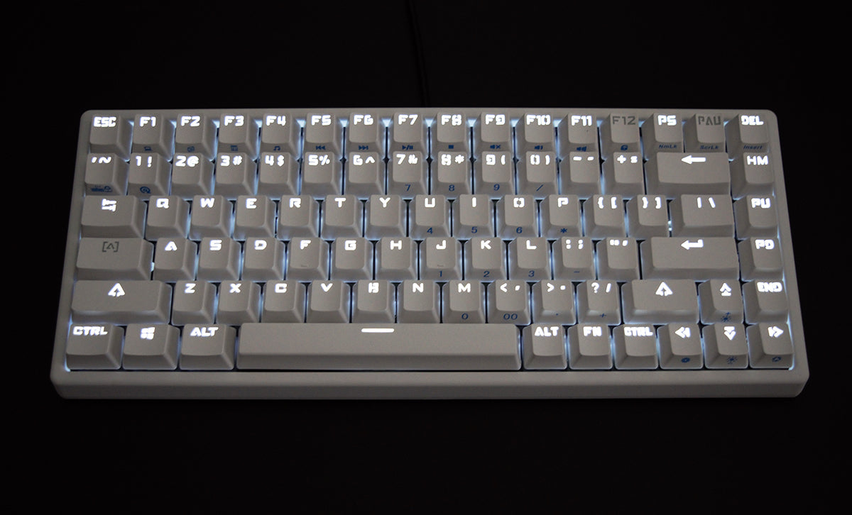 MK MK84 White Case Blue LED 75% Mechanical Keyboard