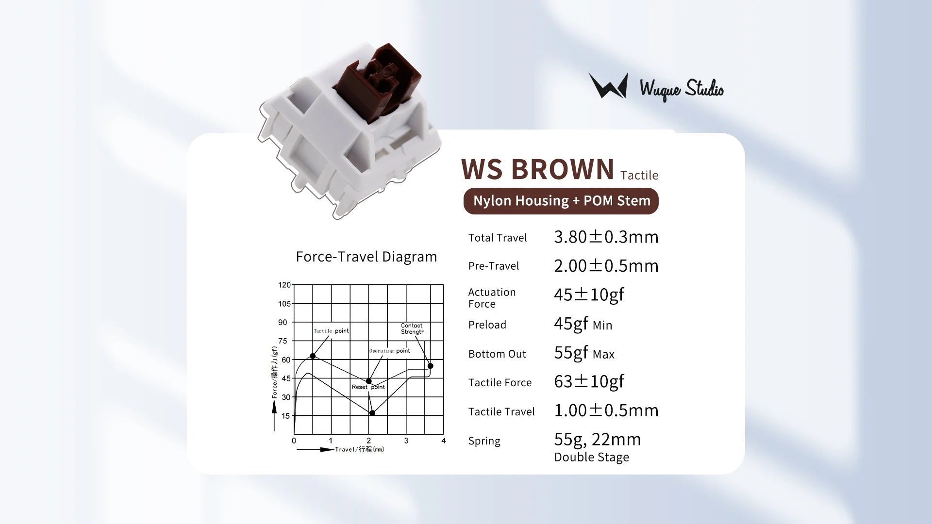 Wuque Studio Brown 55g Tactile PCB Mount Switch