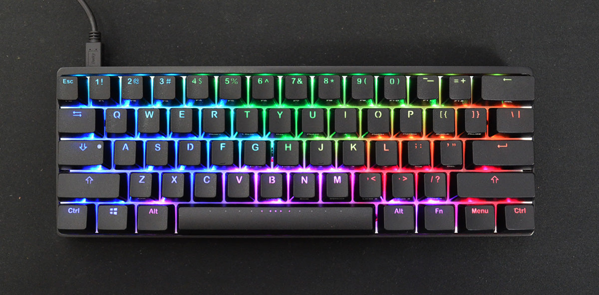 Vortex POK3R Black Case RGB LED 60% Mechanical Keyboard