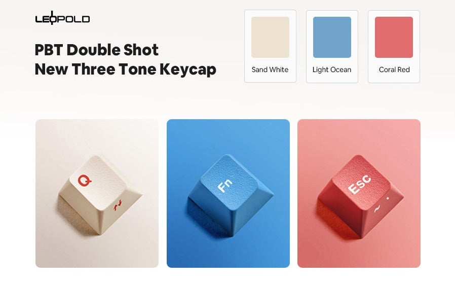 Leopold FC630MBT Coral / Blue 60% Bluetooth Mechanical Keyboard