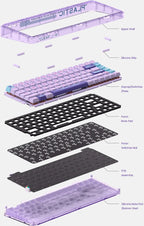 MelGeek Mojo84 Vaporwave 75% Hotswap Wireless RGB Mechanical Keyboard