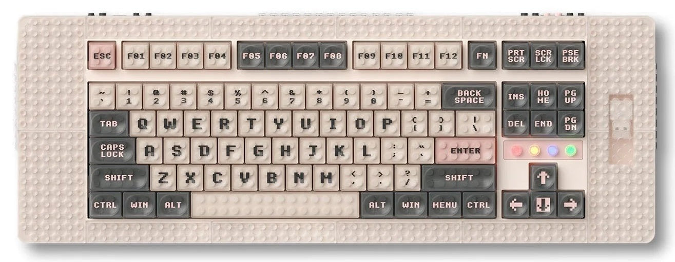 MelGeek Pixel Christian Brick Built TKL Hotswap Bluetooth 5.1 and 2.4 GHz. RGB Mechanical Keyboard