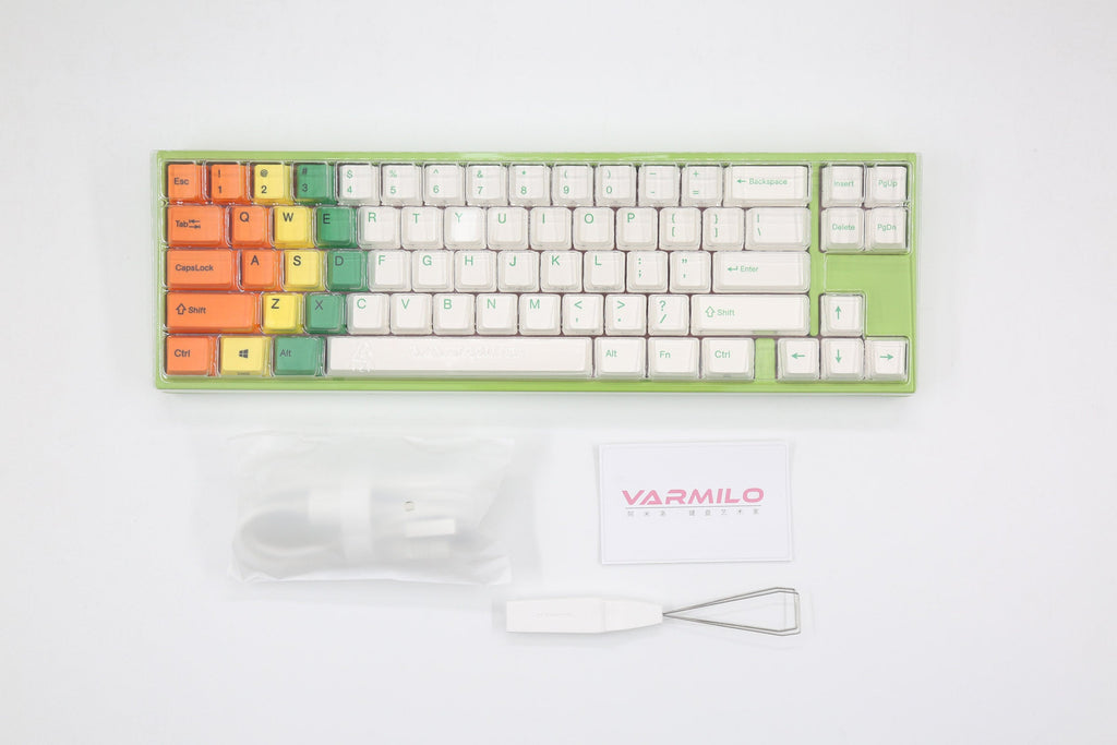 Ducky x Varmilo Miya Pro Green 65% White LED Dye Sub PBT Mechanical Keyboard