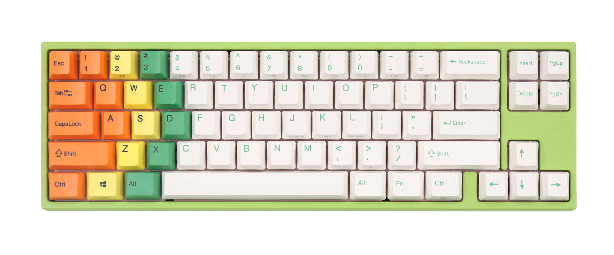 Ducky x Varmilo Miya Pro Green 65% White LED Dye Sub PBT Mechanical Keyboard