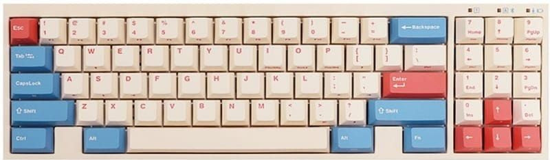 Leopold FC730MBT V2 Coral / Blue Bluetooth Mechanical Keyboard