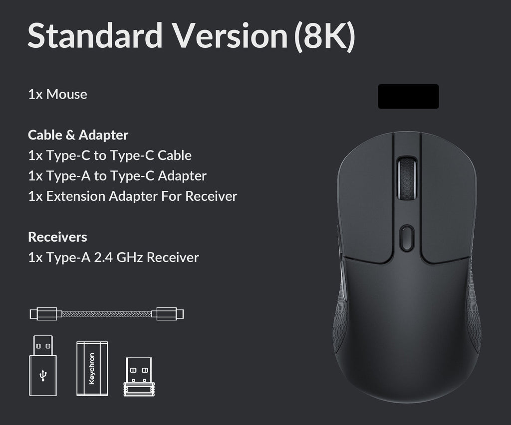 Keychron M3 Black 8K Wireless Mouse