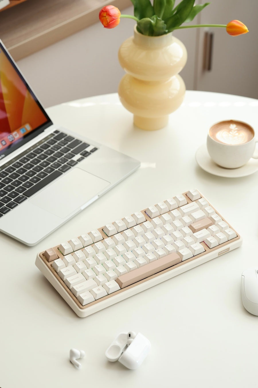 Varmilo Minilo VXT81 Latte 75% Hotswap Wireless RGB Keyboard