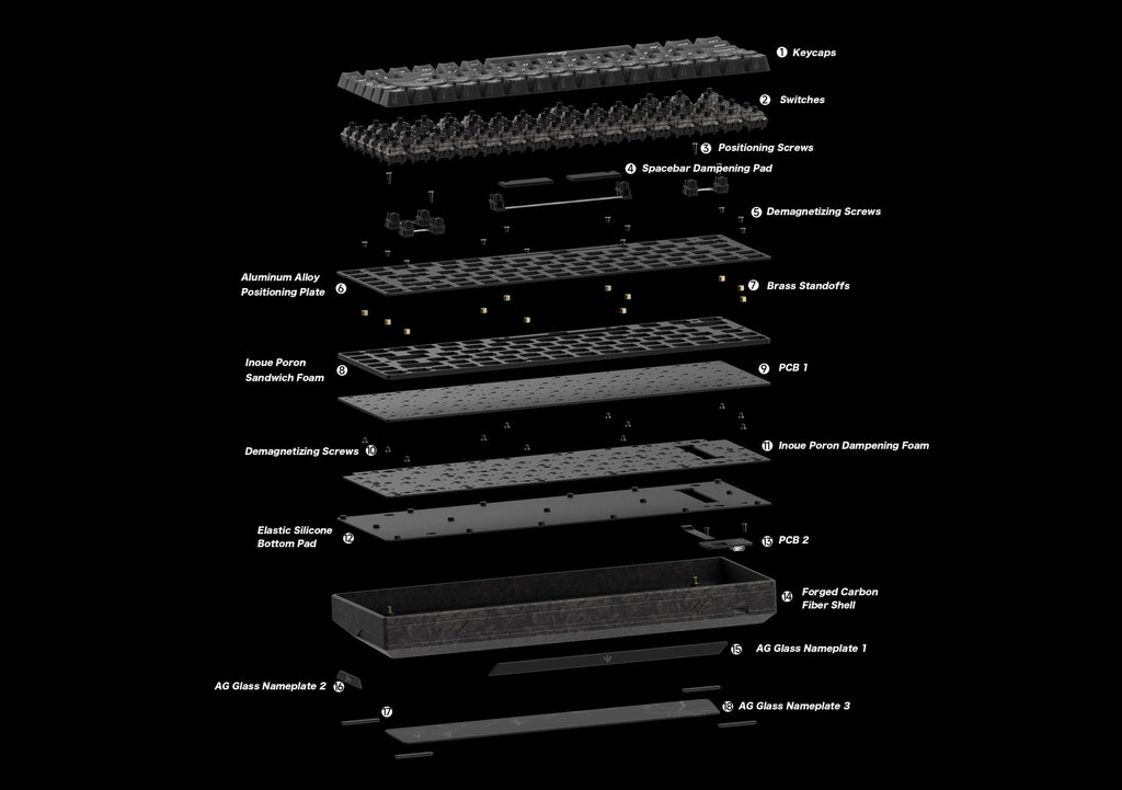 WLMOUSE Ying75 HE 8K Forged Carbon Fiber RGB Keyboard