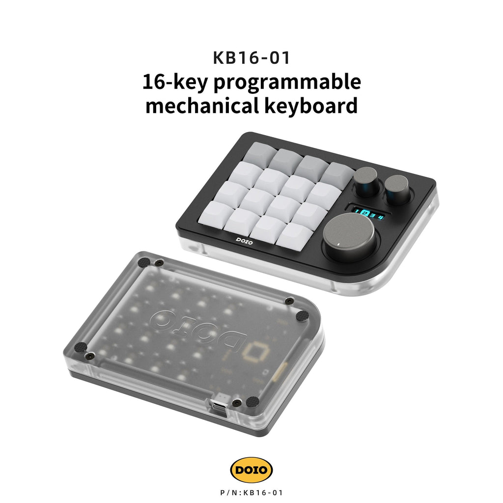 DOIO KB16 Triple Knob Macro Pad Keyboard