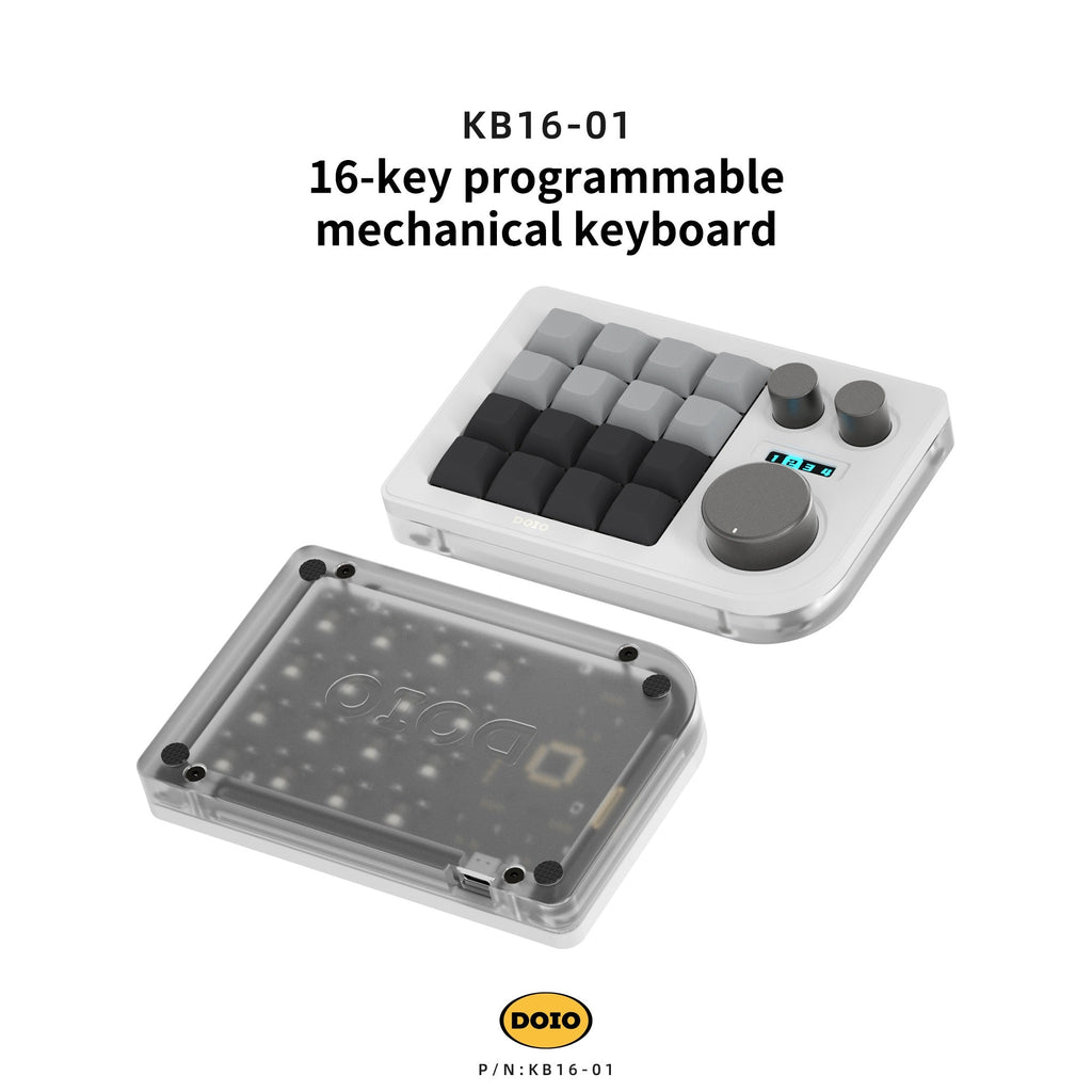 DOIO KB16 Triple Knob Macro Pad Keyboard