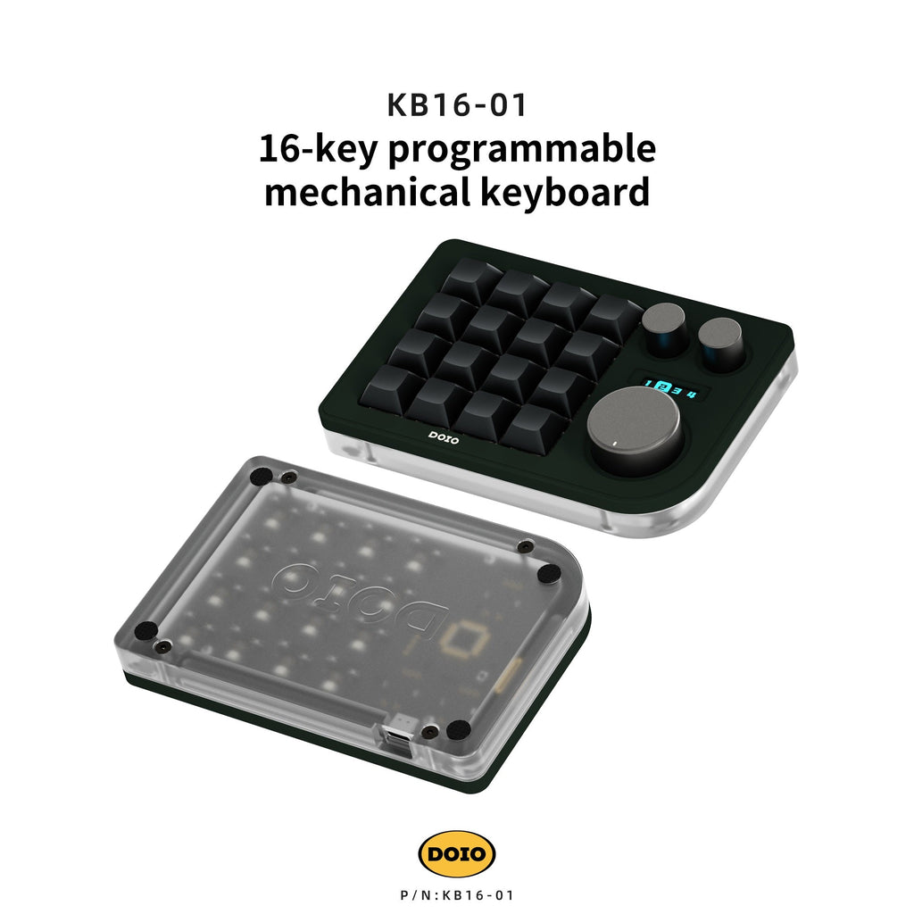 DOIO KB16 Triple Knob Macro Pad Keyboard