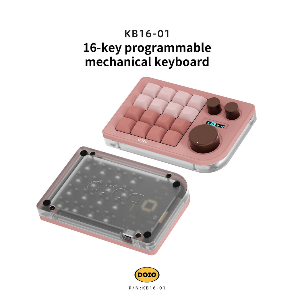 DOIO KB16 Triple Knob Macro Pad Keyboard