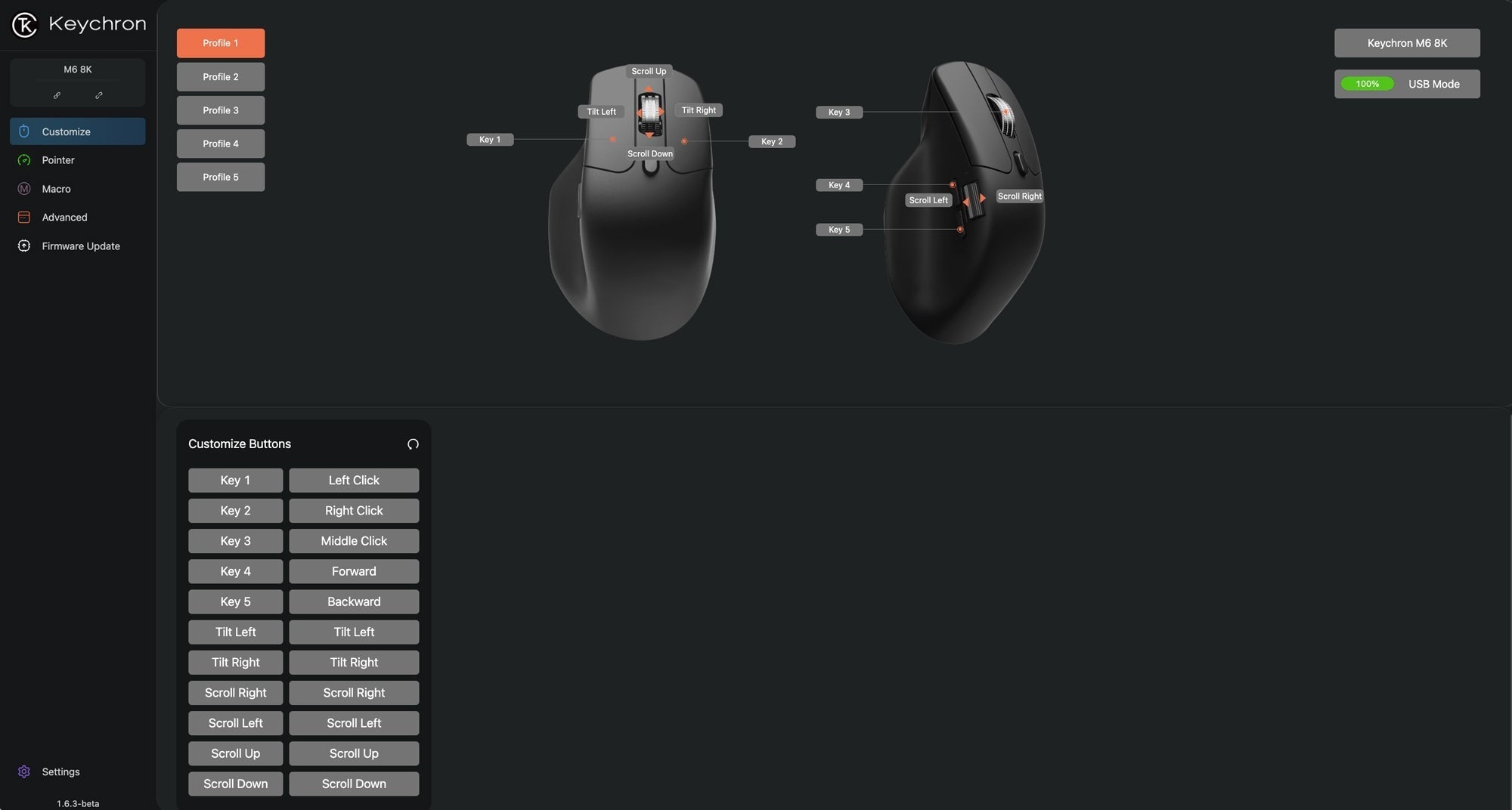 Keychron M6 All Silent Wireless 8K Steel Scroll Wheel Mouse