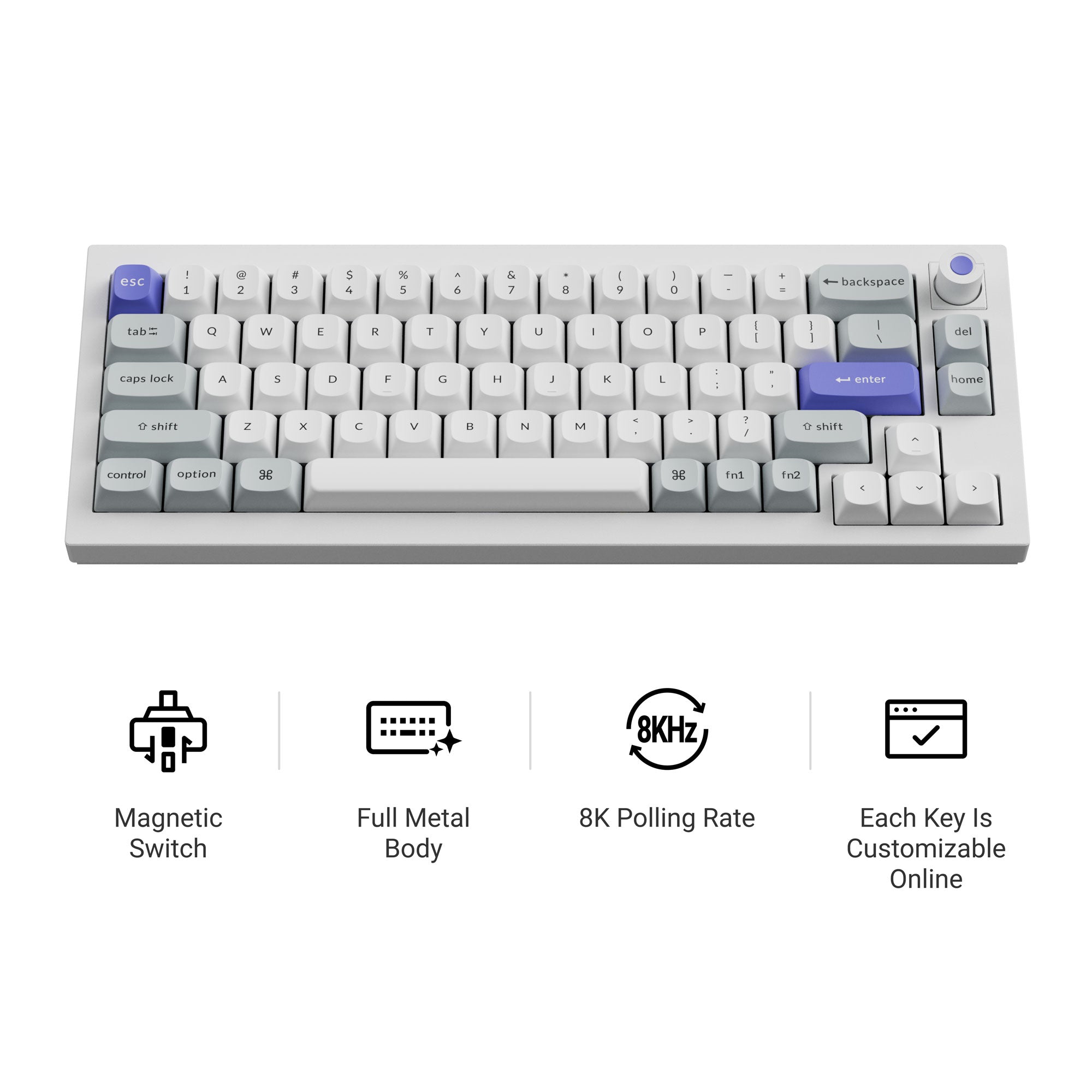 Keychron Q2 HE 8K Aluminum 65% Hotswap RGB Keyboard