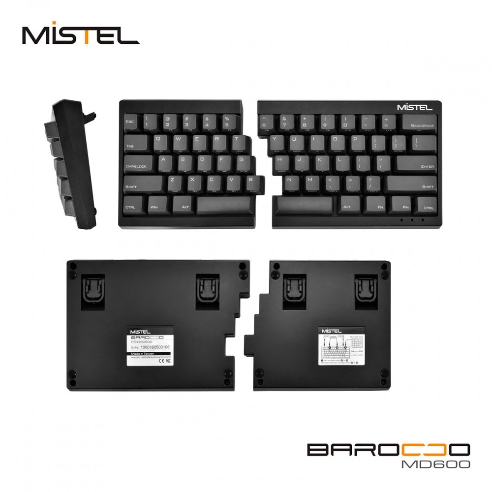 Mistel Barocco Black 60% Split Keyboard