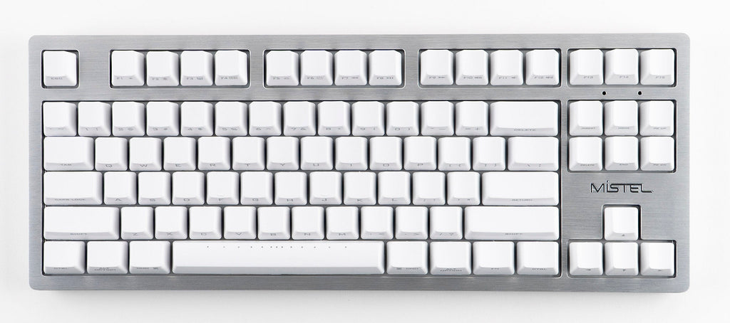Mistel Sleeker Silver White LED TKL Dye Sub PBT Aluminum Mechanical Keyboard