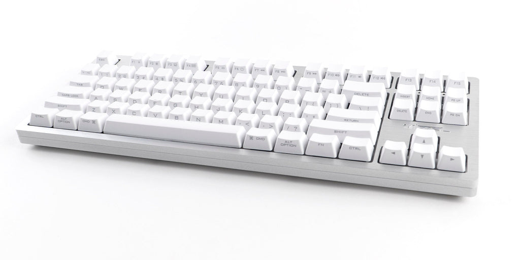 Mistel Sleeker Silver White LED TKL Dye Sub PBT Aluminum Mechanical Keyboard