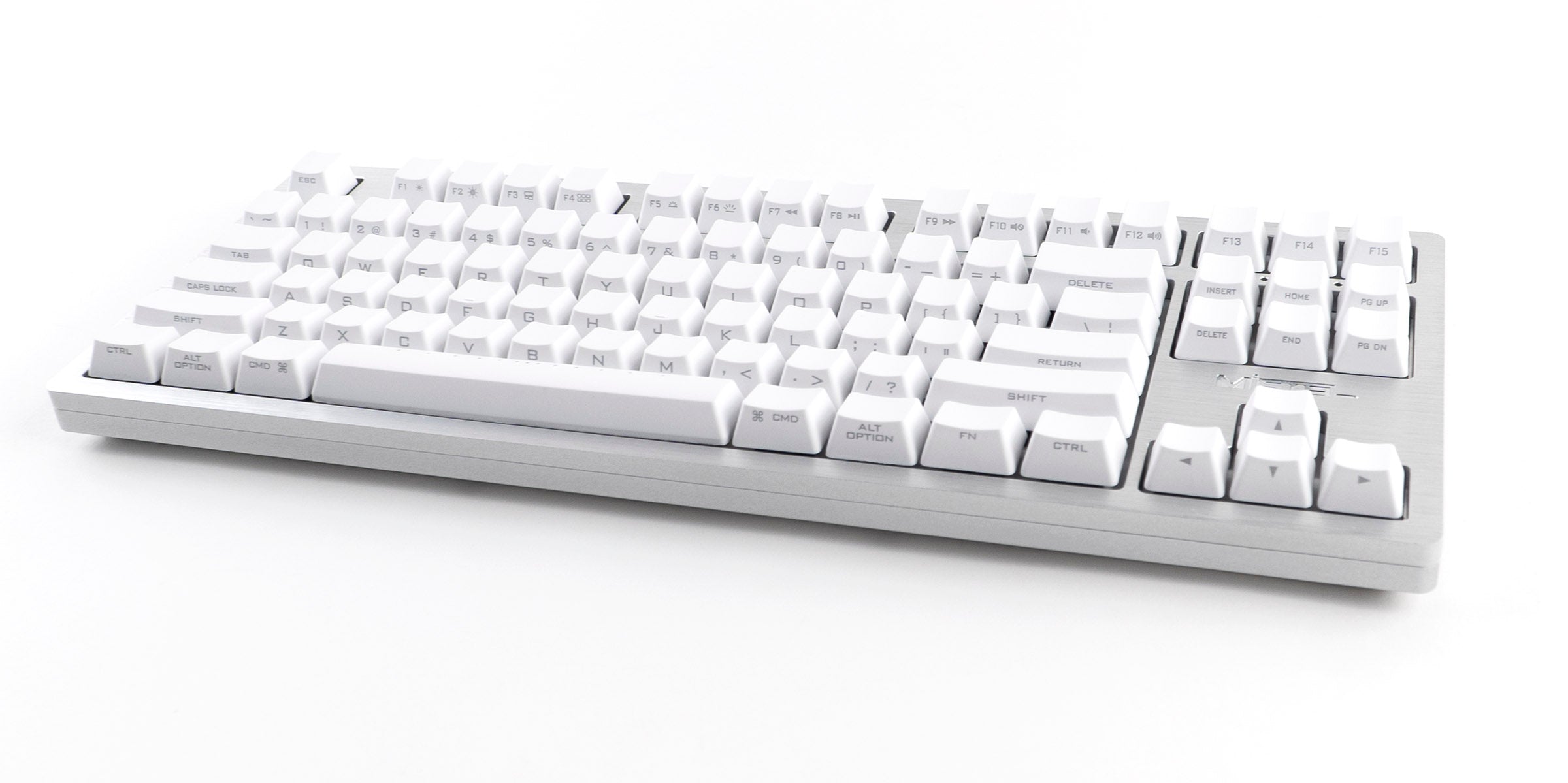 Mistel Sleeker Silver White LED TKL Dye Sub PBT Aluminum Mechanical Keyboard