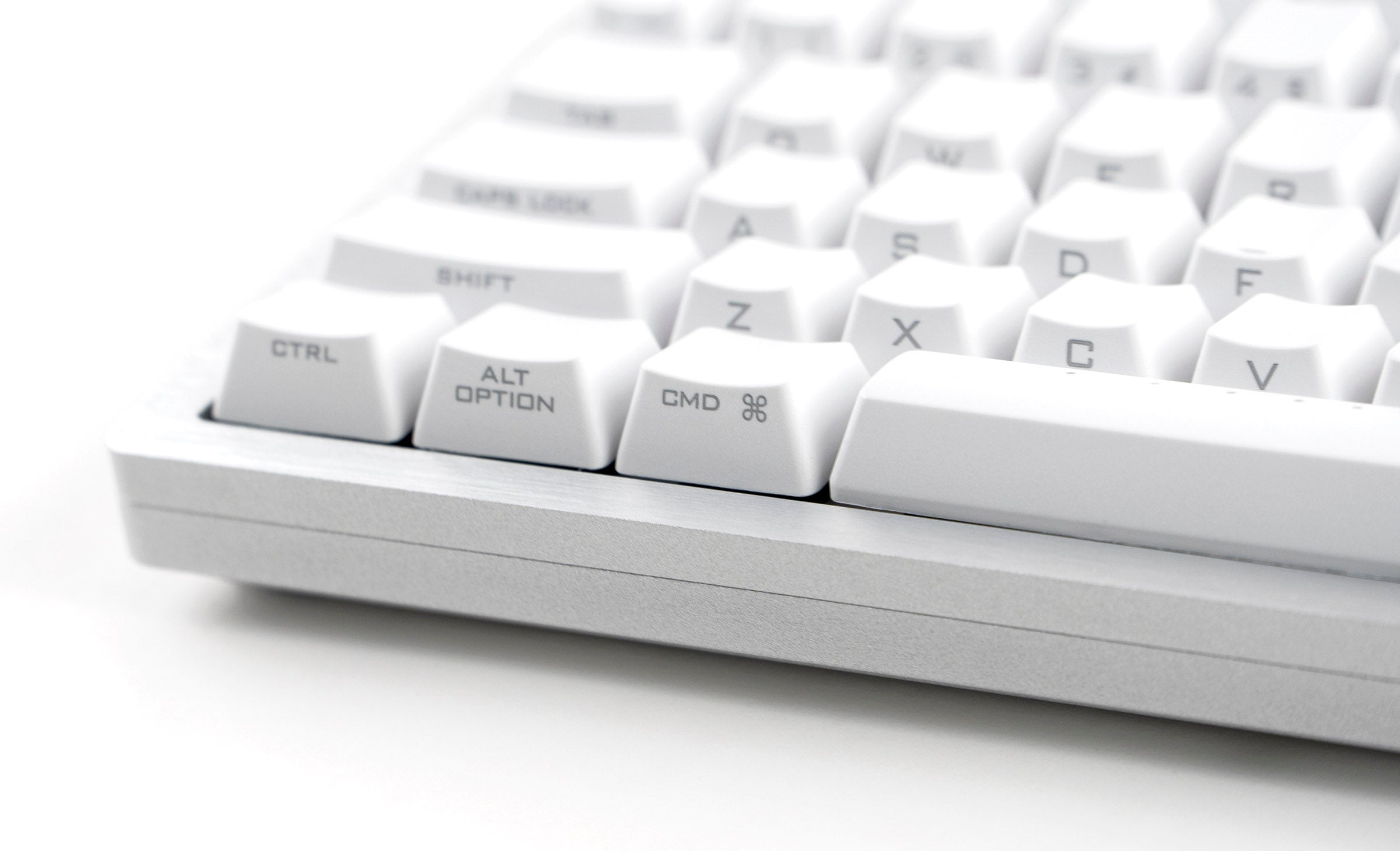 Mistel Sleeker Silver White LED TKL Dye Sub PBT Aluminum Mechanical Keyboard