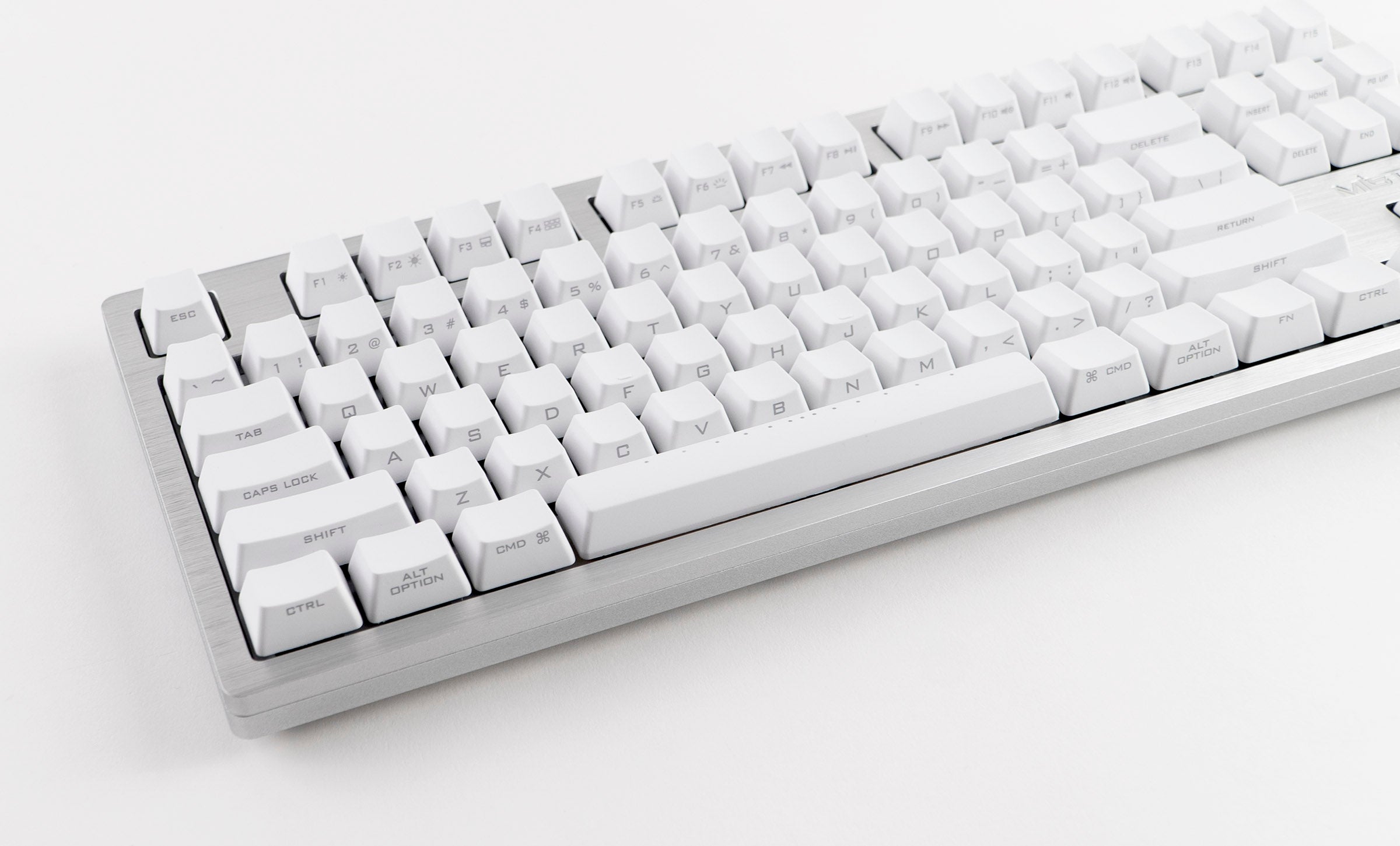 Mistel Sleeker Silver White LED TKL Dye Sub PBT Aluminum Mechanical Keyboard