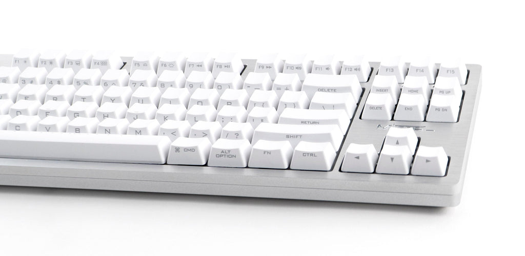 Mistel Sleeker Silver White LED TKL Dye Sub PBT Aluminum Mechanical Keyboard