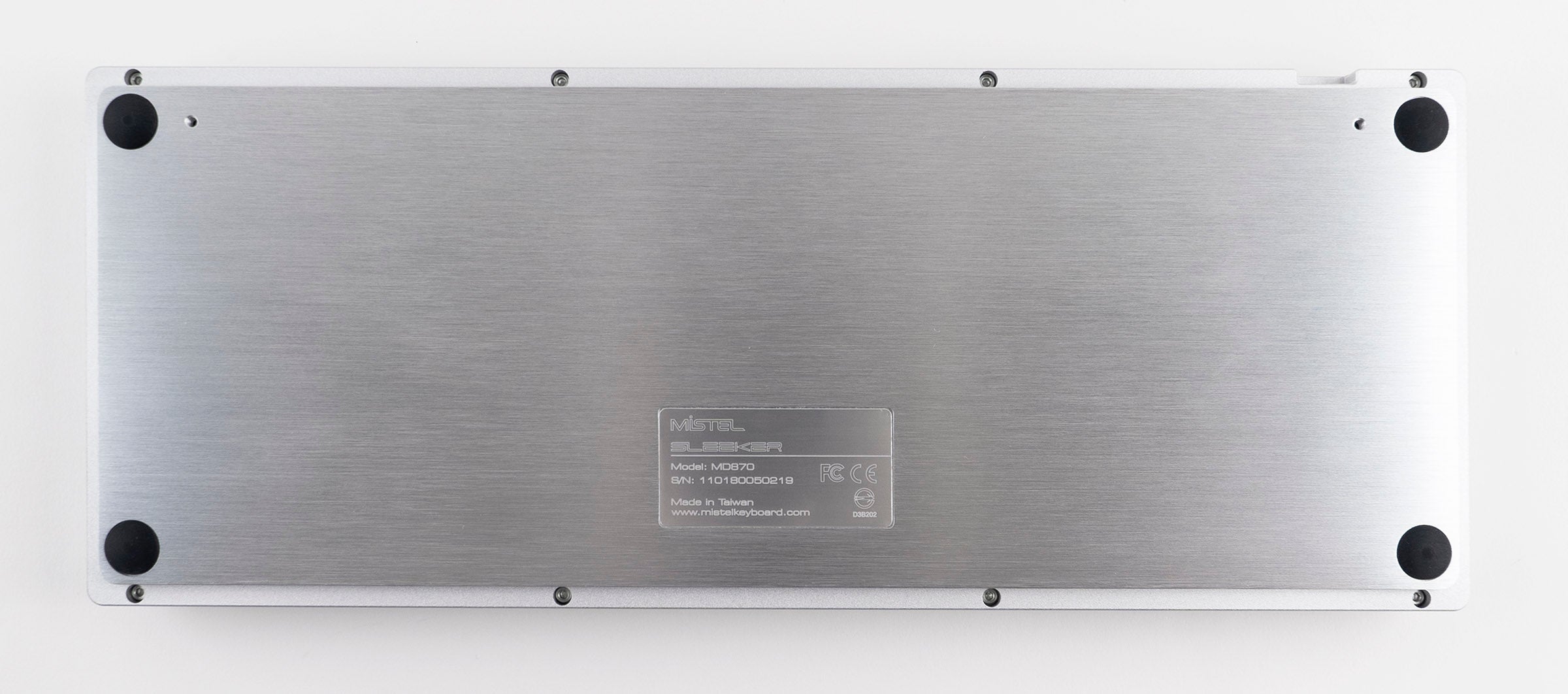 Mistel Sleeker Silver White LED TKL Dye Sub PBT Aluminum Mechanical Keyboard